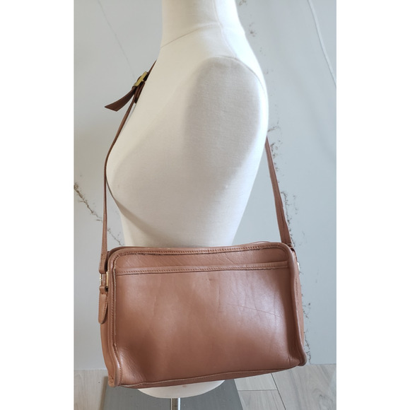 VTG First Edition Purse Leather Light Brown Crossbody 90s Mom Shoulder Bag - Picture 1 of 11
